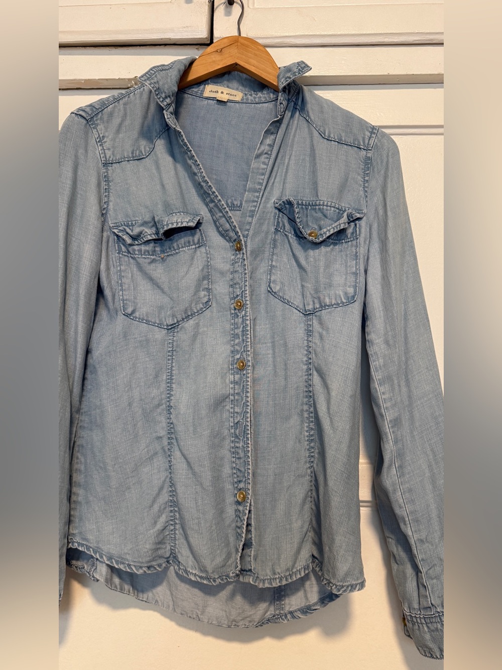 cloth & stone Light Wash Denim Shirt Jacket